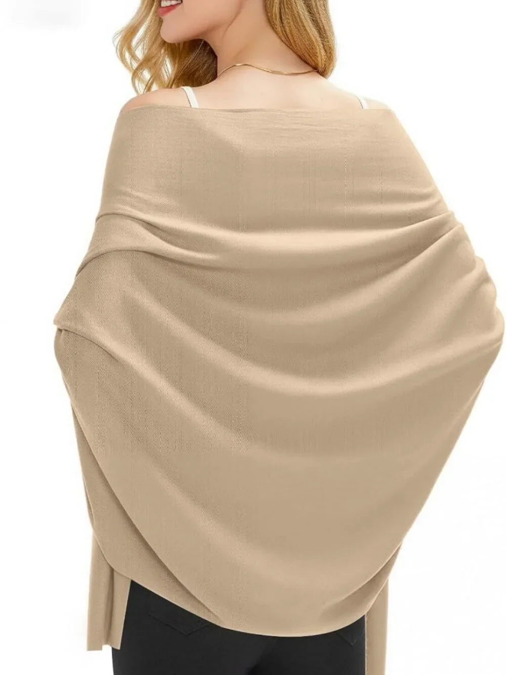 Lightweight Wool Blend Travel Scarf | Breathable Wrap Shawl & Airplane Blanket